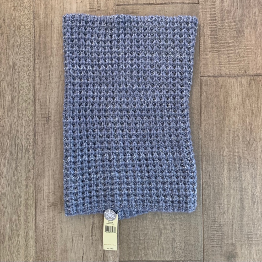 Blue Crochet Cowl Scarf - Picture 3 of 4